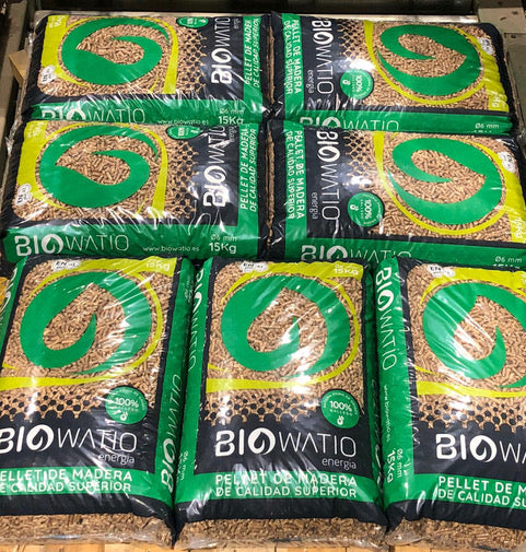 Palet 70 sacos pellet certificado ENPlus A1. Pellet Biowatio